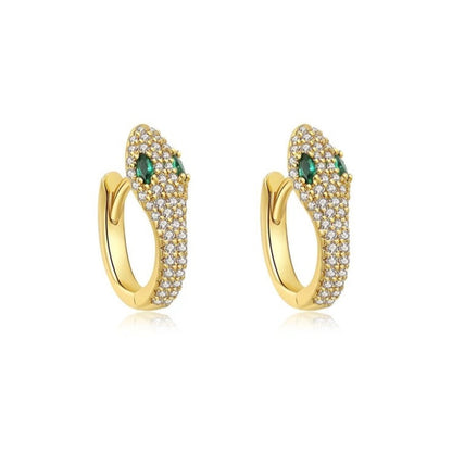 Gold Snake Hoop Earrings