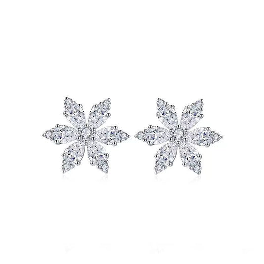 Silver Snow Studs Earrings