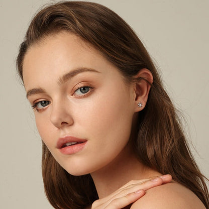 Silver Snow Studs Earrings