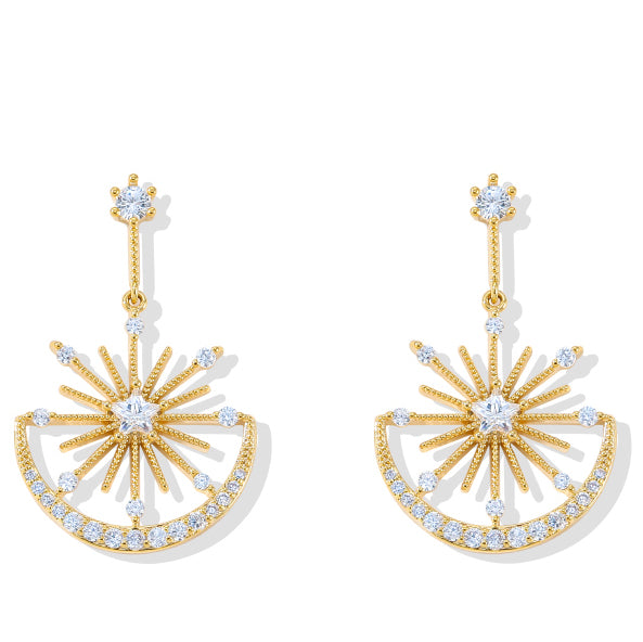 Sparking Moon Dangle Earrings