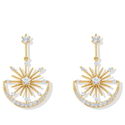 Sparking Moon Dangle Earrings
