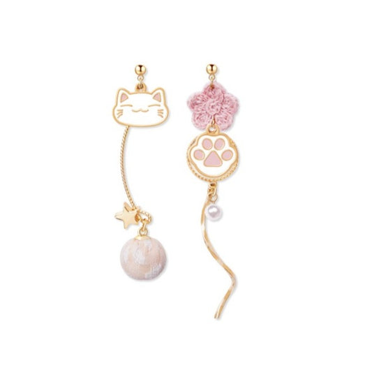 Cat and Paw Earrings