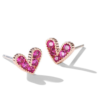 Rose Gold Heart Studs