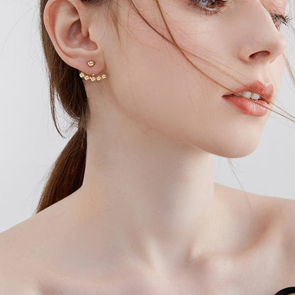 Gold Beads Ear Jacket