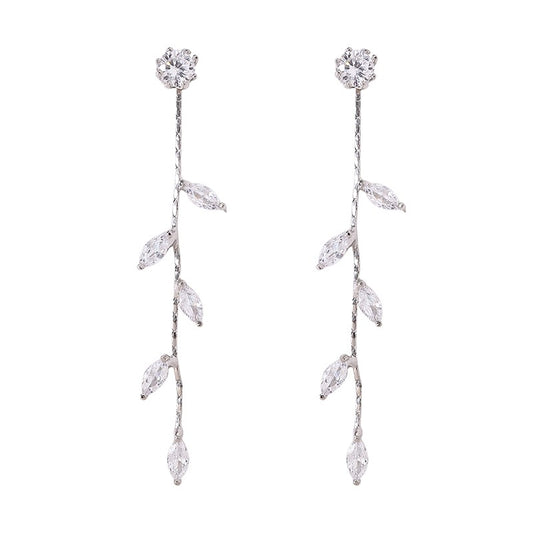 Silver Leaf Dangle Earrings