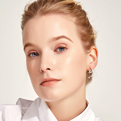 Gold Moon and Star Earrings