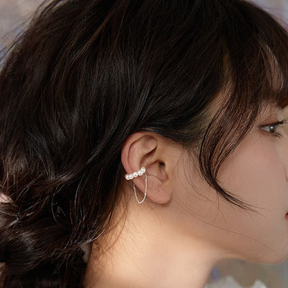Pearl Chain Ear Cuffs