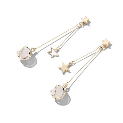 Cat Eye Star Dangle Earrings