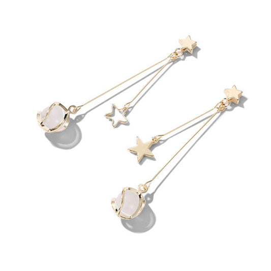 Cat Eye Star Dangle Earrings