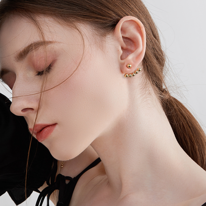 Gold Beads Ear Jacket