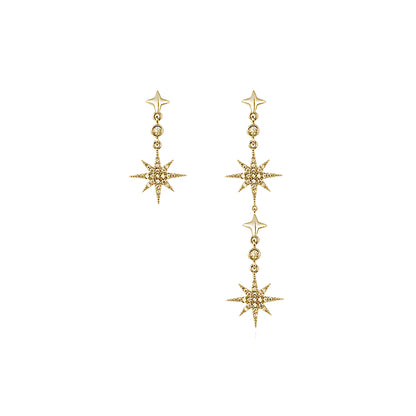 Gold Star Mismatched Earrings