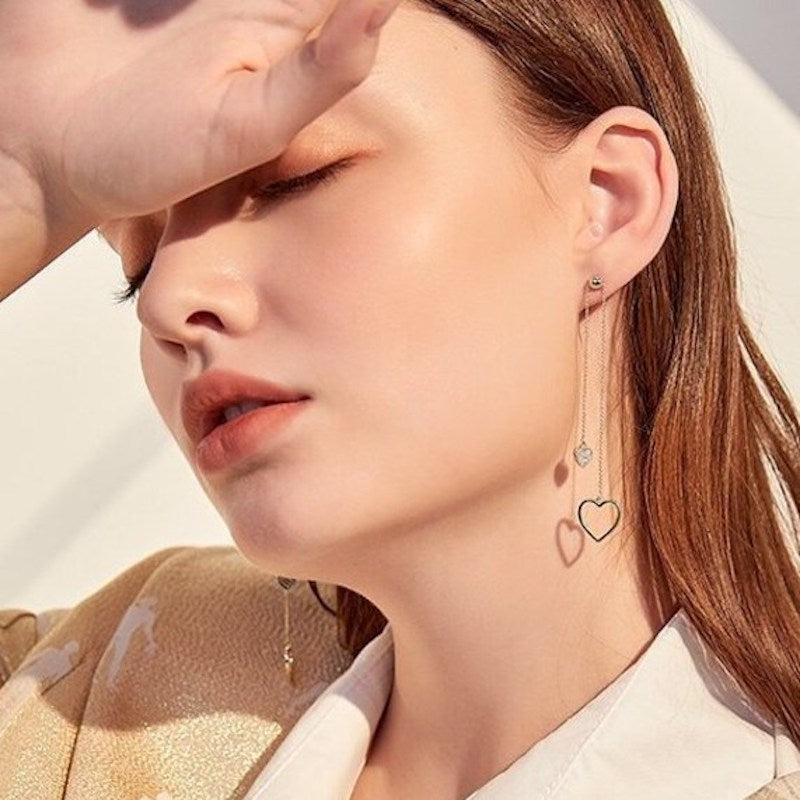 Heart Threader Earrings