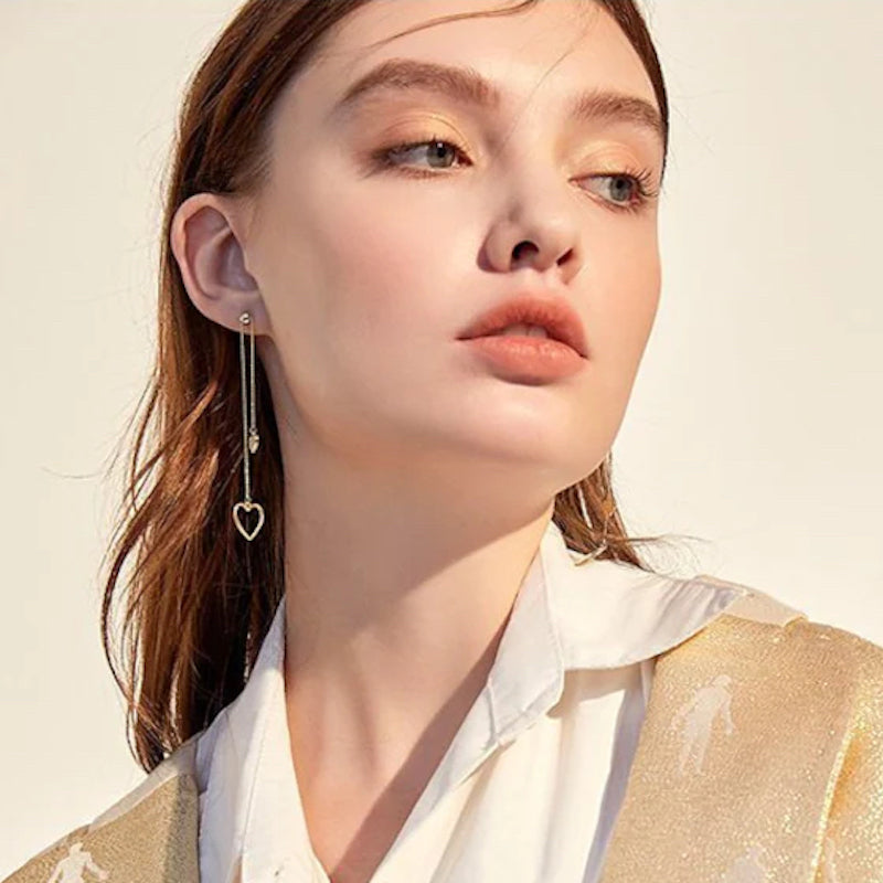 Heart Threader Earrings