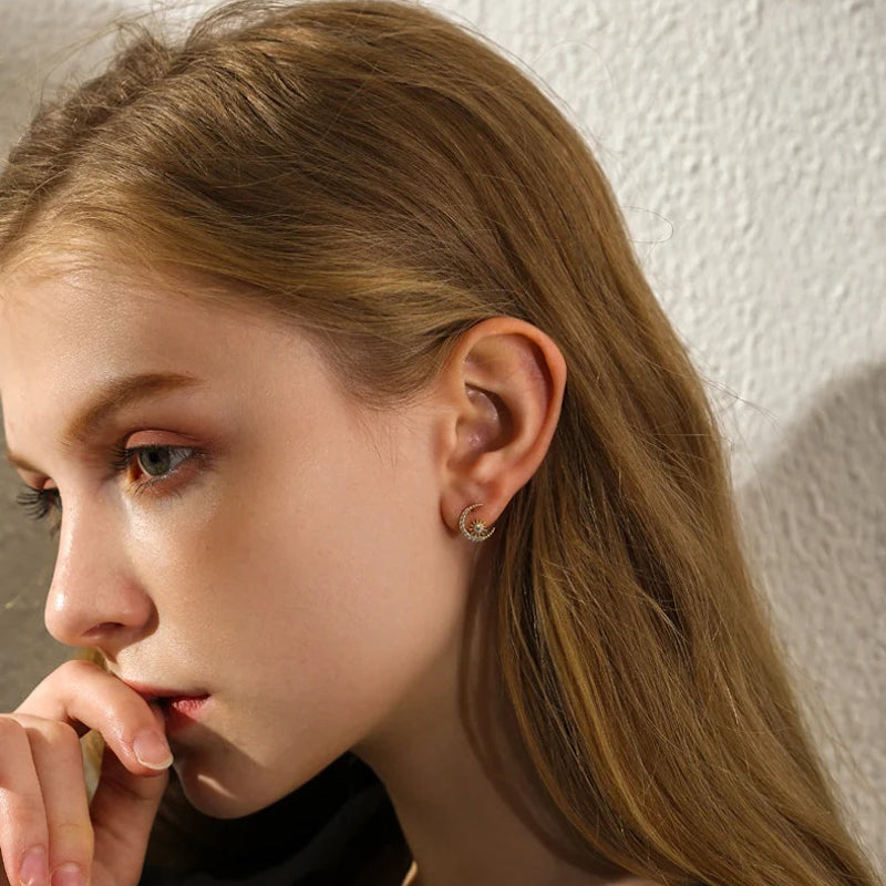 Sun and Moon Studs