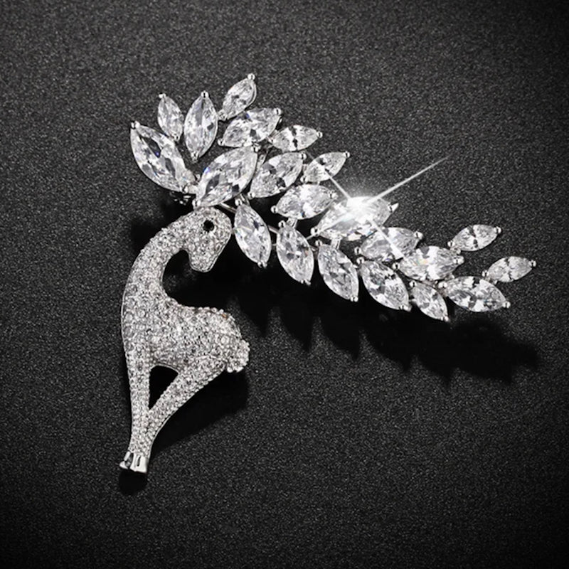 Silver Reindeer Brooch b22