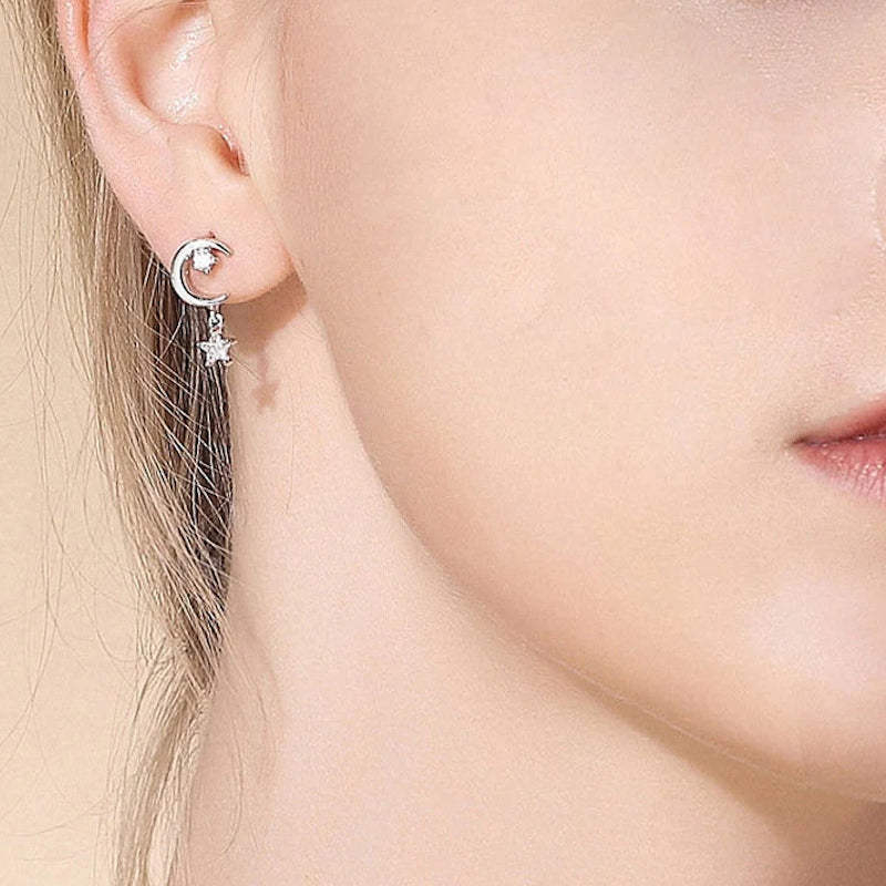 Star and Moon Mismatched Earrings