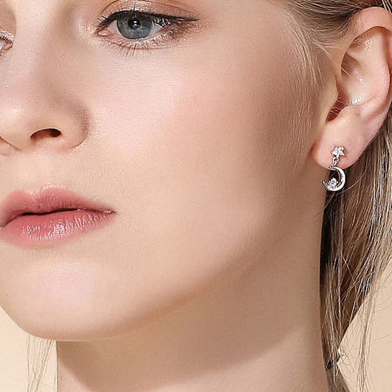 Star and Moon Mismatched Earrings