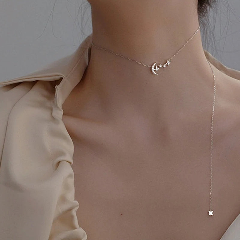 Moon and Star Necklace