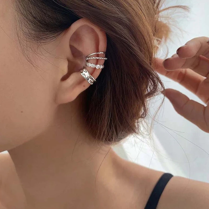 Set of 3 Silver Ear Cuffs