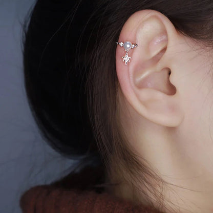 Star Drop Pearl Ear Cuff