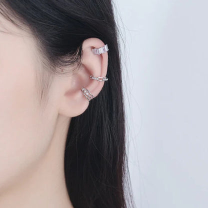 Set of 3 Silver Punk Ear Cuffs