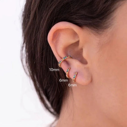 Rainbow stone hoop earrings