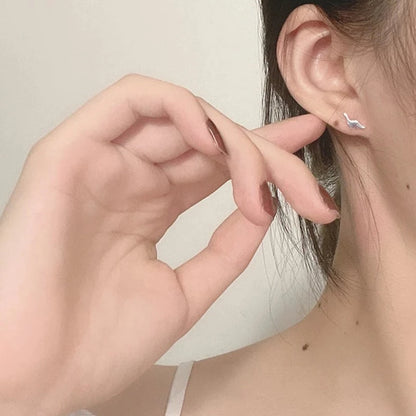 Silver Dinosaur Studs Earrings