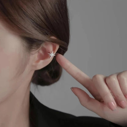 2 Pieces Silver Star Ear Cuffs