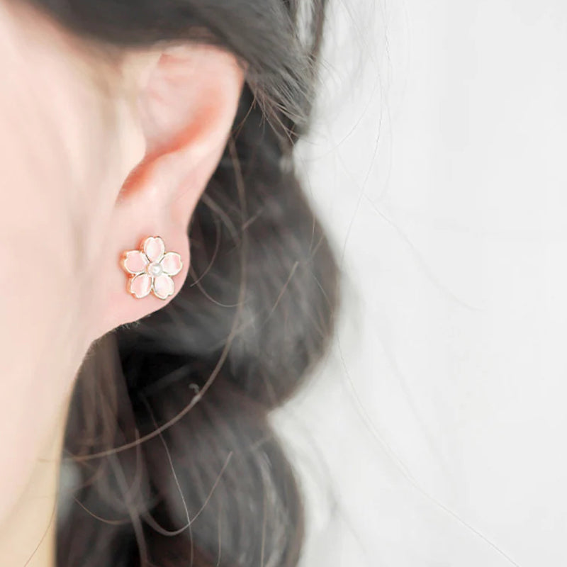 Cat and Sakura Ear Studs