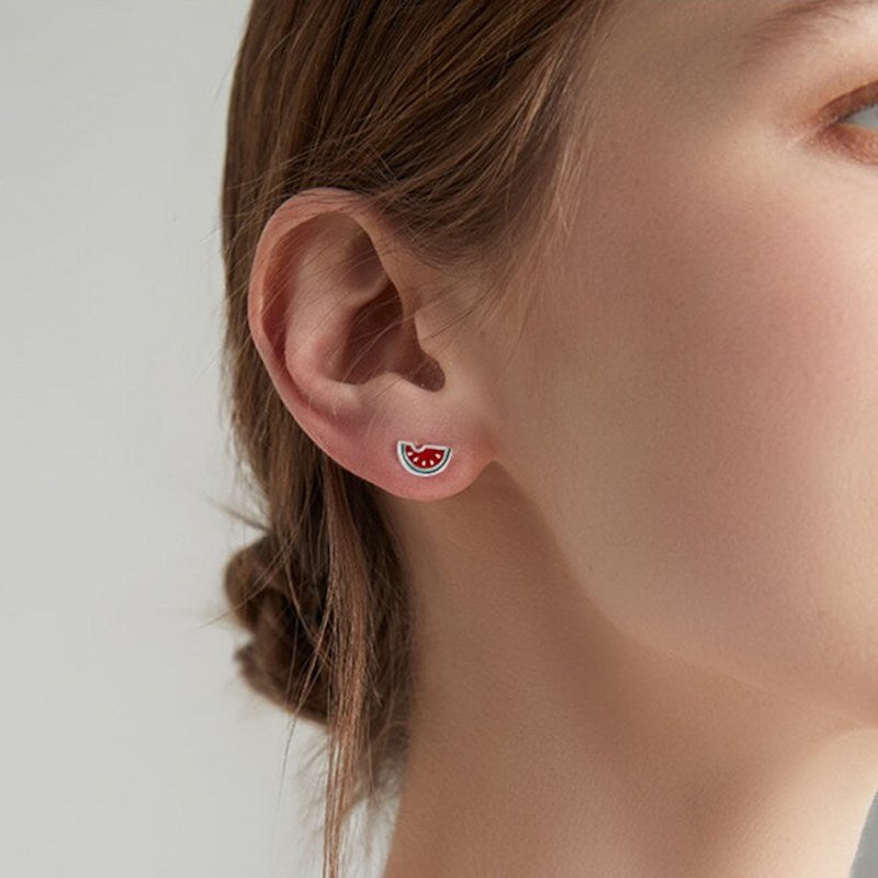 Watermelon Mismatched Studs Earrings